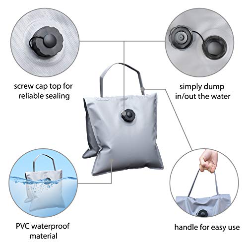 Eurmax USA 4-Pack Waterbag Weights,Photography Waterbags for Light Stands and Video Equipments,Heavy Duty Saddlebag for Backdrop Stand,Tripod,Canopy,Umbrella Base,Fishing Chair and Picnic Table(Gray) - color: Gray, style: Saddle Water
