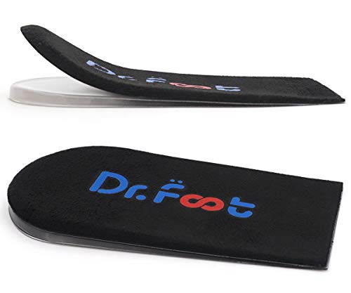 Dr. Foot's Adjustable Orthopedic Heel Lift Inserts, Height Increase Insole for Leg Length Discrepancies, Heel Spurs, Heel Pain, Sports Injuries, and Achilles tendonitis (Black, 2 Layers) - color: Black, size: 2 Layers: Small-Women's 4.5-9.5|Men's 6-8.5