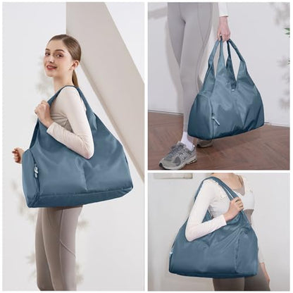 Forestfish Gym Bag For Women With Shoes Compartment & Wet Dry - color: Navy