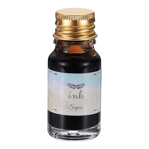 PATIKIL Fountain Pen Ink Brown, 10ml Calligraphy Pen Bottled Ink Non-Carbon Colorful Smooth Flow Color Dip Drawing Set Art Supplies for Writing Painting Journaling - color: Brown