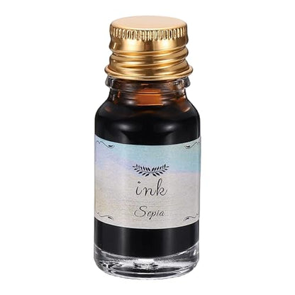 PATIKIL Fountain Pen Ink Brown, 10ml Calligraphy Pen Bottled Ink Non-Carbon Colorful Smooth Flow Color Dip Drawing Set Art Supplies for Writing Painting Journaling - color: Brown