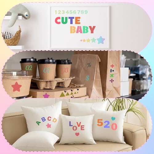 36Pcs Letter Stencils for Painting Small Reusable Alphabet Number Templates | 1/2,3/4,1,5/4,2Inch,Stencils Letters,Plastic Geometric Templates,Scrapbook,Walls Art Projects,Journal,Home Decor,Custom Sign