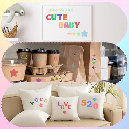 36Pcs Letter Stencils for Painting Small Reusable Alphabet Number Templates | 1/2,3/4,1,5/4,2Inch,Stencils Letters,Plastic Geometric Templates,Scrapbook,Walls Art Projects,Journal,Home Decor,Custom Sign