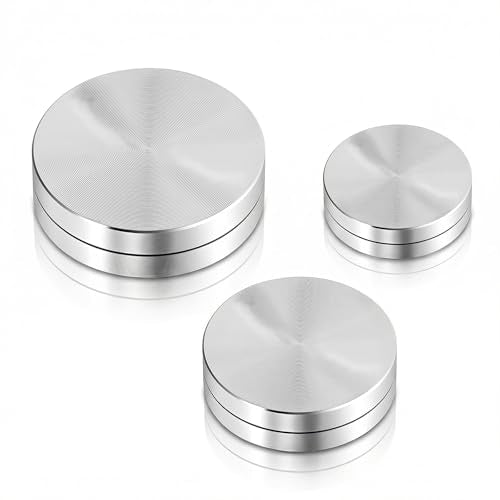 3 Pack Pottery Throwing Trimming Spinner Set, Silver Ceramic Clay Pottery Wheel Ceramic Tools Small Rotary Clay Tools for Professional Potters and Hobbyists (30 mm/38 mm/45 mm)
