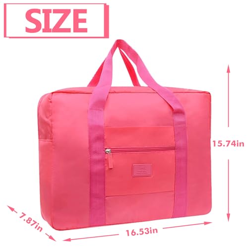 Travel Duffel Bag 12 PCS Foldable Travel Bag Bulk Carry on Luggage Bag Waterproof Tote Sports Gym Bag Lightweight Large Weekender Overnight Bag for Women and Men (Red 12PCS) - color: Red 12PCS
