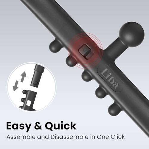 LiBa Trigger Point Massage Tool 11-Node, Collapsible S/C Curve - color: Detachable Black