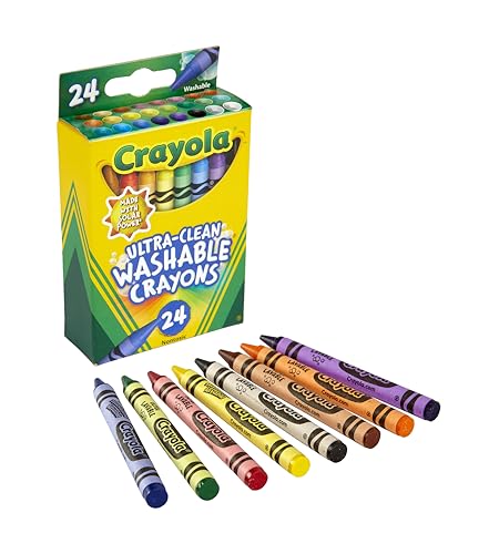 Crayola Washable Crayons, School Supplies, 24 Count - size: 24 Count (Pack of 1)