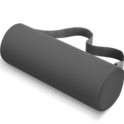 CushZone Memory Foam Lumbar Roll Support Pillow, Large Gray | Helps Relieve Back Pain & Supports Posture,Adjustable Strap Fits Office,Car & Gaming Chairs,Washable Cover - color: Gray, size: Long