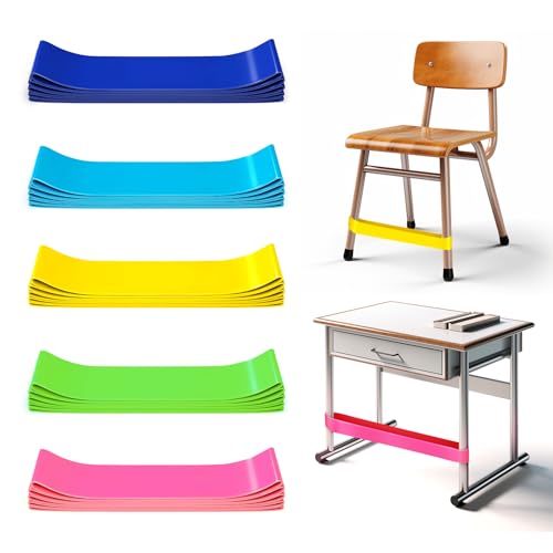 25 Pack Chair Bands for Kids with Fidgety Feet, ADHD Tools for Kids, Improve Focus & Reduce Restlessness, Chair Bands for Sensory ADHD ADD Autism - Classroom & Home Must Haves (Multicolor) - color: Multi Color, size: 25 Pack