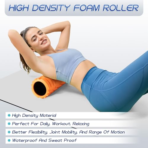 Krightlink 18" Foam Roller High Density Foam Roller for Deep Tissue Massage - size: 18"