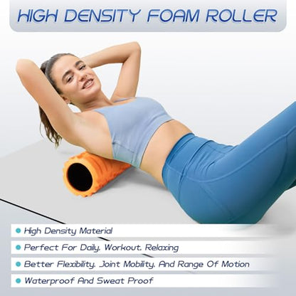 Krightlink 18" Foam Roller High Density Foam Roller for Deep Tissue Massage - size: 18"