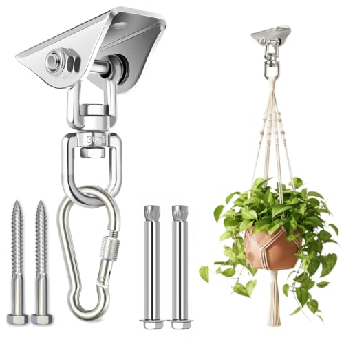 Arlai Hanging Chair Hardware Hanging Kit - Heavy Duty 360° Rotate Ultra Durable Hooks for Swing, Yoga, Playground, Gym, Punching Bag Hanger, 1000 lb Capacity | Heavy Duty, 360° Rotate, Ultra Durable Hooks, For Swing, Yoga, Playground, Gym, Punching Bag Ha