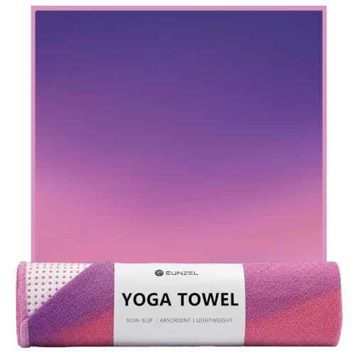 Eunzel Hot Yoga Mat Towel with Grip Dots, Printed Design 72" x 24" | Grip Dot Non Slip, Printed Microfiber Design, Sweat Absorbent, Hot Yoga & Pilate - color: Velvet Dusk