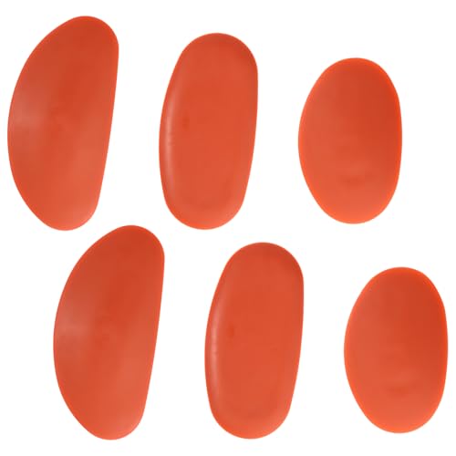 6 Pieces Red Pottery Ribs Soft Rubber Pottery Clay Ribs Set Ceramic Shaping Tools Silicone Sculpting Tools with 3 Different Sizes for Smooth Finishing and Removing Finger Marks
