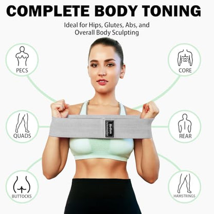 16 Pcs Fabric Resistance Bands Stretch Exercise Workout Bands Non Slip Loop Legs Squat Resistance for Men Women Starter Butt Hip Thigh Fitness Working Out Booty