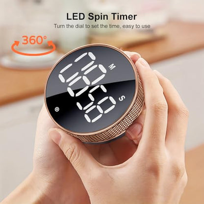 BlueSnail Kitchen Timer with LED Digital Display Smart Efficana for Home Classroom Gym Office, Volume and Brightness Adjustable Productivity Timer (Rose Gold) - color: Rose Gold