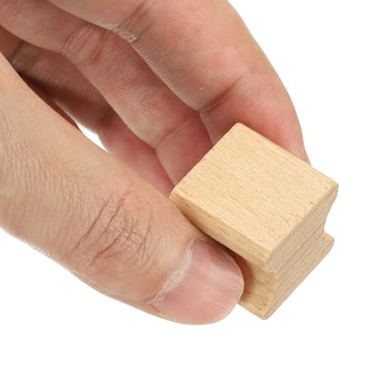 PATIKIL 20x20mm Blank Wood Rubber Stamp Mounts, 5Pcs Wooden Rubber Stamp Handle Hard Wooden Blocks for Making DIY Crafting, Brown - size: 20x20mm