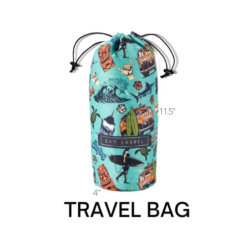 BAY LAUREL Turkish Beach Towel with Travel Bag 39 x 71 Quick Dry Sand Free Lightweight Large Oversized Towels Light - color: Orange With Mix Green