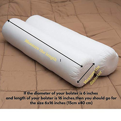Bolster removable cover cotton (Black, 6" x 16" (15cm x 40 cm)) - color: Black, size: 6" x 16"