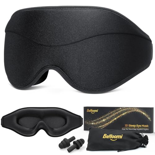Sleep Mask, Premium Eye Mask for Sleeping, Total Blackout, Super Soft Comfort, Adjustable Fit, Upgraded 3D Ergonomic Designed Sleeping Mask for Home, Office, Travel, Meditation, Yoga, Black - color: Black