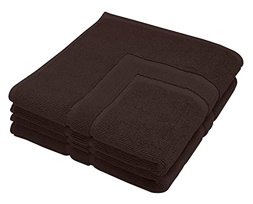 GLAMBURG Premium Cotton 20x32 inch 2-Pack Bath Mats - 100% Ringspun Cotton - Luxury Hotel & Spa Quality - 800 GSM - Durable Soft Highly Absorbent - Machine Washable - Chocolate Brown - color: Chocolate Brown