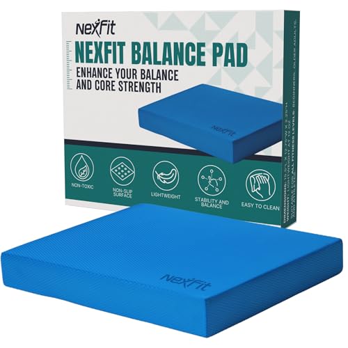 High-Density Balance Pad - Durable TPE Foam Balance Pad Physical Therapy, Foam Exercise Pad with Non-Slip Surface, Lightweight for Home & Gym Workouts, Core Strength & Balance Enhancement - color: Blue, size: Xlarge (19.7 " x 15.7")