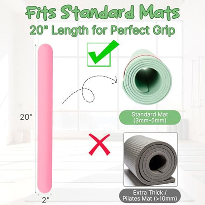 Aolamegs Yoga Mat Strap Slap Band-Instant One Snap Holder Keeps Mats Tightly Rolled & Secure -Soft Silicone Gym Accessories - color: Pink Yoga Mat Strap Slap Band