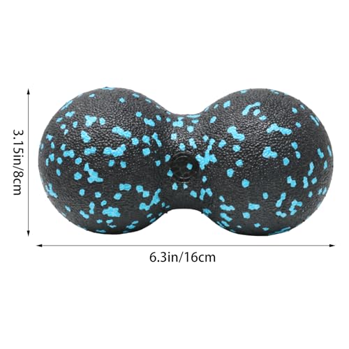 yueton 1 Pack Blue Peanut Massage Ball Deep Tissue Muscle Massage Myofascial Release Acupoint Massage Back Leg Massage Roller Mobility Ball for Physical Yoga Therapy