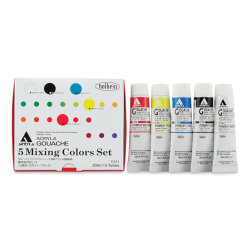 Holbein Acryla Gouache 20ml Primary Mixing Colors Set of 5