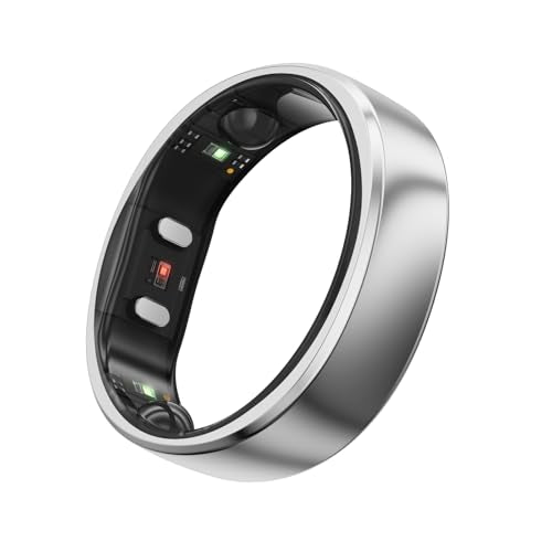 RingConn Gen 2 Smart Ring - Sleep Apnea Monitoring(Silver, Size 6) | No APP Subscription, 12-Day Battery Life, Stress/Heart Rate/Women's Health Tracker, Android & iOS Compatible - color: Future Silver, size: 6