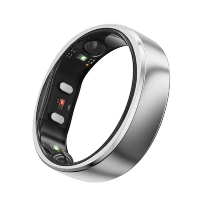 RingConn Gen 2 Smart Ring - Sleep Apnea Monitoring(Silver, Size 13) | No APP Subscription, 12-Day Battery Life, Stress/Heart Rate/Women's Health Tracker, Android & iOS Compatible - color: Future Silver, size: 13