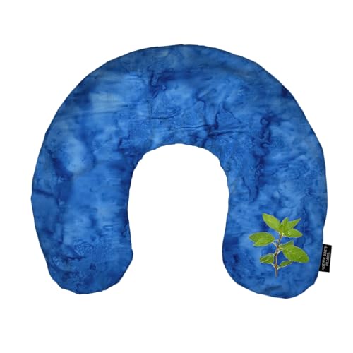 Mother Earth Pillows Large Triggerpoint Flax Pillow for Neck and Shoulder Relief (Blue Print - Refresh Herbal Blend) - color: Blue Print - Refresh Herbal Blend