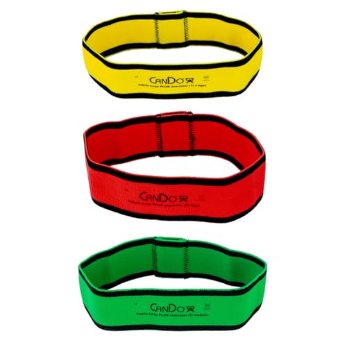 CanDo Fabric Loop Plus, Resistance Exerciser Loops, Set of 3 - size: 8", style: X-Light to Medium Strength