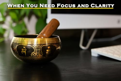 Tibetan Singing Bowl Set, Hand-Painted, Meditation, Made in Nepal, 4.5"" - size: 4.5 Inch
