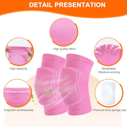HISFFOG volleyball knee pads for Girls, Youth, Kids, Women, Men, Protective Knee pads for Volleyball Basketball Football Dance Yoga Tennis Running Cycling Workout Wrestling Climbing - color: Pink, size: Medium