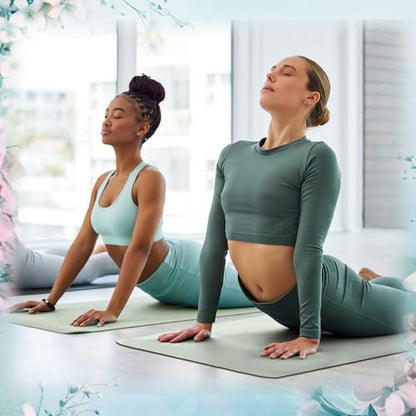 Timgle 12 Pack Yoga Mat Bulk, 4mm Thick Extra Long Sports Mat Anti Slip Tear Resistant Yoga Exercise Set for Fitness Stretching Home Workout Gym and Studio - color: Gray Green
