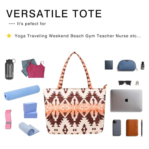 Yoga Mat Bag Yoga Bags and Carriers Fits All Your Stuff Yoga Tote Bag with Zipper Pocket Yoga Mat Carrier Pilates Bag Take in Out Mat Easily - color: Boho Camel