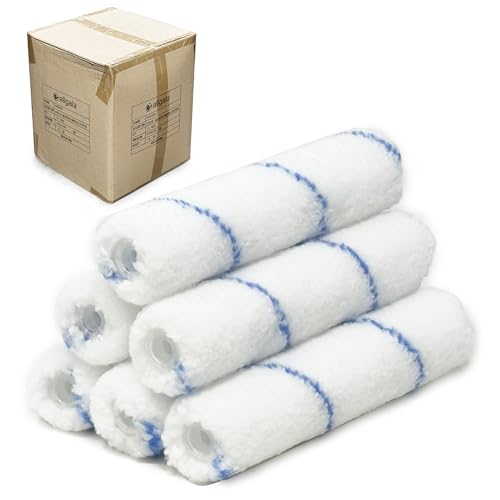 Allgala 6" Mini 3/8" Nap Shedless Microfiber Paint Roller Cover for Door Trim Furniture Cabinets - 432 Pack Case Lot - TH10380 - size: 6" Micro (Pack of 432)