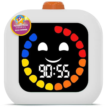 Digital Visual Timer for Kids - Calmer Routines & Transitions | Silent, Rechargeable, 99-Min Clock, Alarm, Countdown & Count-up; For Classroom, Home & Therapy - Builds Focus & Independence - color: White