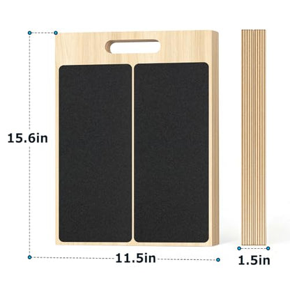 Wooden Slant Board for Calf Stretching, 5 Adjustable Angles, 300lb Capacity | 15.5-Inch Anti-Slip Squat Wedge for Yoga Pilates Fitness, Physical Therapy for Ankle Mobility & Hamstring Stretch