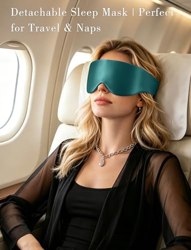 Satin Bonnet for Sleeping with Eye Mask，No Slip Sleep Bonnet with Long Curling Ribbons for Braids & Long Hair - color: Green