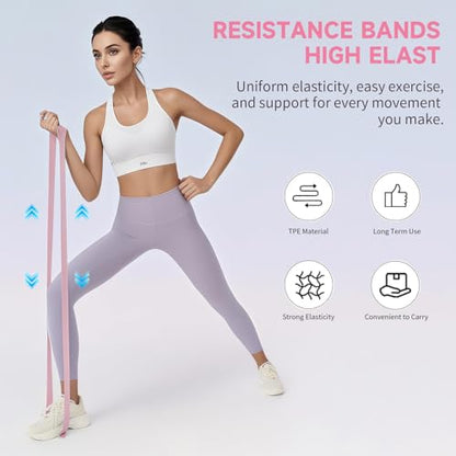 Pilates Essential Kit - Home Pilates Equipment Set - with Toning Pilates Ring & Long Resistance Bands & 3 Level Pilates Loop Bands & Soft Pilates Ball & Pilates Grip Socks - color: Blue