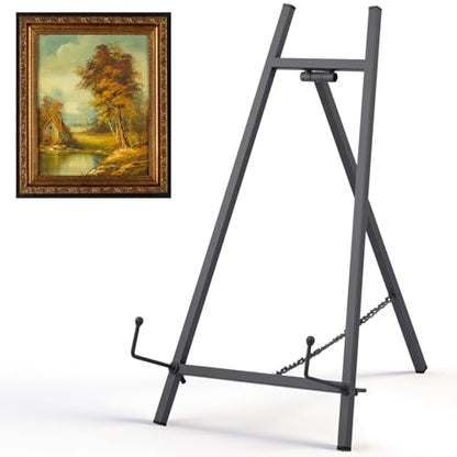 Leinuosen Metal Easel Stand 16.5" H x 8.7" W x 4.3" D Table Top Easel Stand for Display Tripod Art Picture Mirror Modern Plate Holder for Display Book Photo Wedding Sign (Grey,1 Pcs) - color: Grey