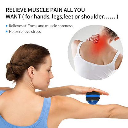 Coolrunner Massage Ball, 2-Pack Handheld Manual Roller Massager | Self Massage Therapy and Relax Full Body Tools, For Sore Muscles, Shoulders, Neck, Arms, Legs, Back, Foot, Body - color: Blue+purple