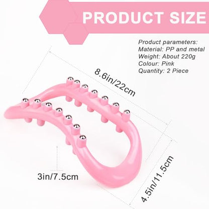 Set of 2 Pilates Yoga Fitness Rings, Pilates Circle Stretch Resistance Training Support Massage, Yoga Equipment Ring with Massage Steel Balls, Training Ring for Pilates, Pink - color: Pink