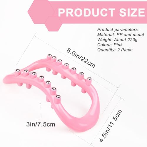 Set of 2 Pilates Yoga Fitness Rings, Pilates Circle Stretch Resistance Training Support Massage, Yoga Equipment Ring with Massage Steel Balls, Training Ring for Pilates, Pink - color: Pink