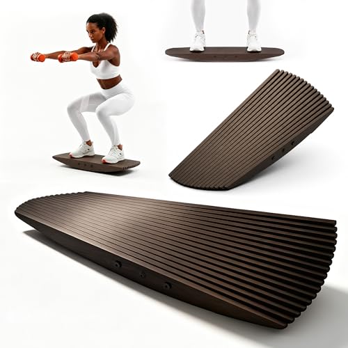 Wooden Balance Board 199.6kg(440파운드) 피로 방지 스탠딩 데스크 패드 로커 트레이너 -