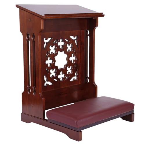 Solid Maple Folding Padded Kneeler, Walnut, Savona - color: Savona Walnut