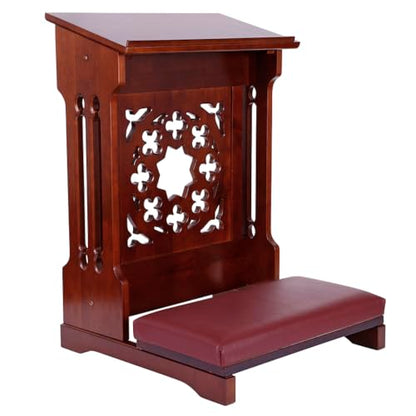 Solid Maple Folding Padded Kneeler, Walnut, Savona - color: Savona Walnut
