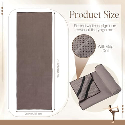 Hahafelt 3 Pack Hot Yoga Mat Towel Non Slip, Beige Dark Gray Coffee - color: Beige Dark Gray Coffee